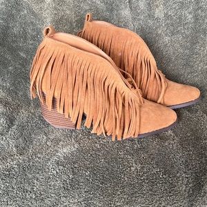 Tan / Brown Fringe booties